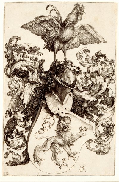 Stemma con un leone e un gallo, 1502-03 da Albrecht Dürer